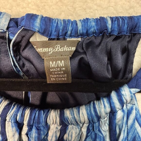 Tommy Bahama Petra Blue Tie Dye Stripe Maxi Belted Dress Size Medium - Picture 4 of 7